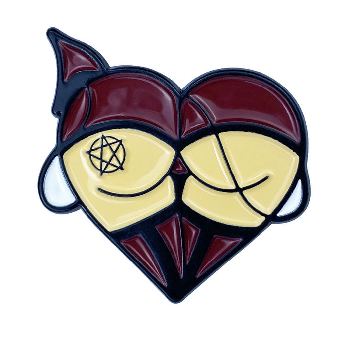 Wholesale Cartoon cute heart-shaped alloy badge creative funny fun pumpkin metal brooch MOQ≥2