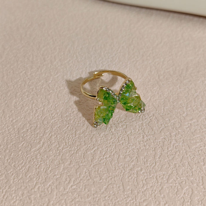 Wholesale Pink butterfly ring, light luxury temperament, niche design, high-end feel, ring ring design