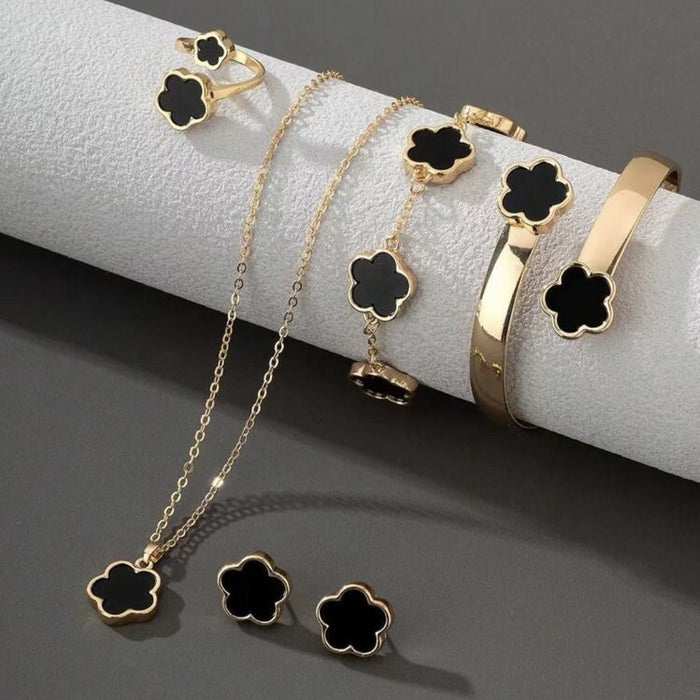 Wholesale 5pcs/ set Acrylic Lucky Flower Jewelry Set