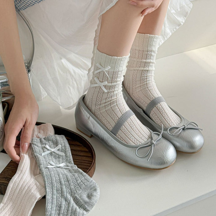 Wholesale Bow socks, thin ballet socks, lace socks, mesh cotton socks