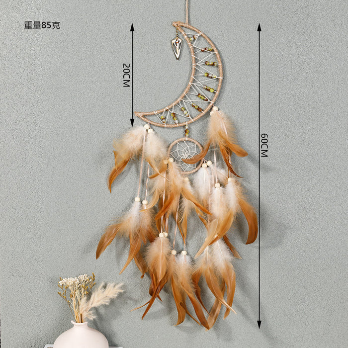 Wholesale Sun, Moon and Stars Indian Style Feather Wind Chime Dream Catcher JDC-DC-ZH029