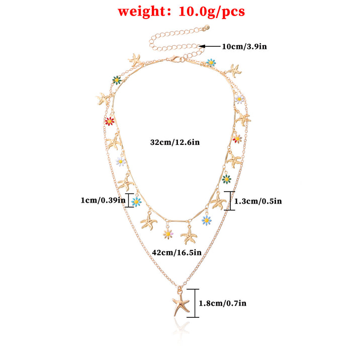 Wholesale Alloy Starfish Pendant Necklace