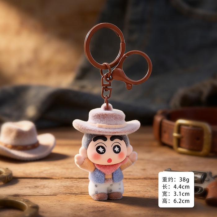 Wholesale Flocking Cartoon Keychain Cute Design Bag Charm Christmas Accessory MOQ≥3