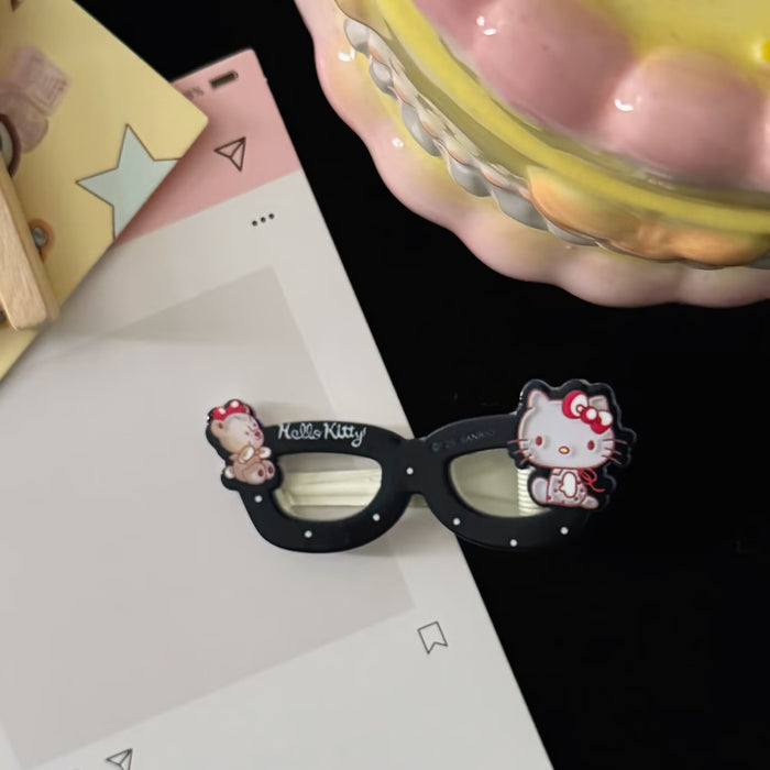 Wholesale Sweet Pink Glasses Cat Hairpin Sweet Cool Style Girl' s Heart Cute Side Duckbill Clip Hairpin Hair Accessories Clip