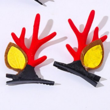 Wholesale Christmas Headdress Antlers Kidsren' s Hairpin Christmas Hairpin Hair Ball Duckbill Clip Cute Deer Bangs Hairpin