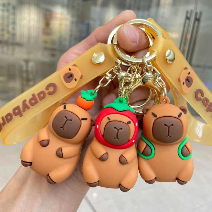 Wholesale Cute Capybara Silicone Keychain JDC-KC-YaoP001