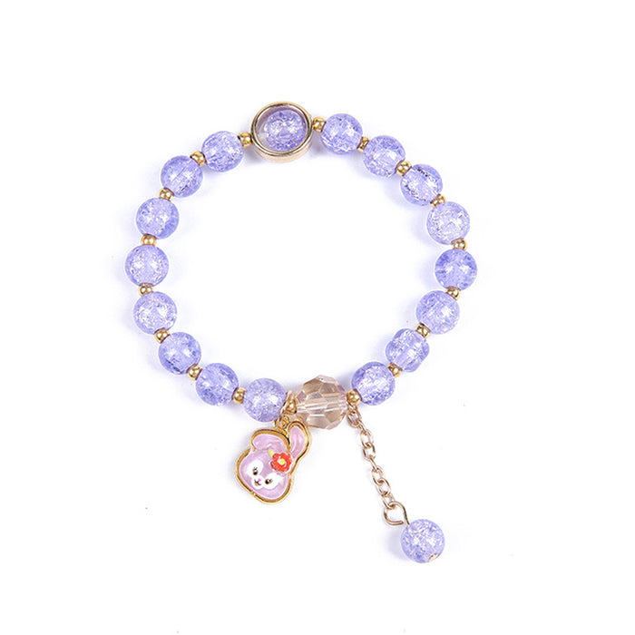 Wholesale Crystal bead bracelet cartoon pendant bracelet cute colored glass bracelet