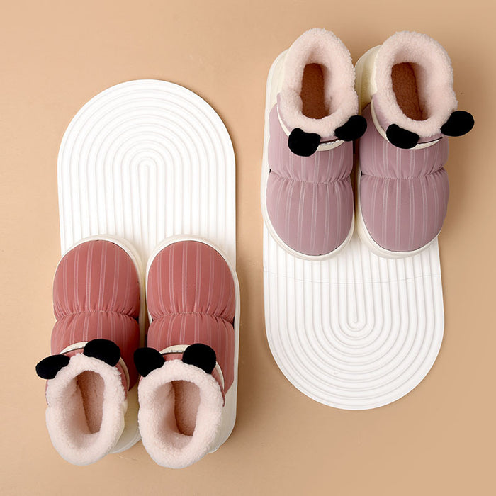 Wholesale  Cotton Slippers Women's  Home Indoor Non-Slip Thick Bottom Plush Couple Cartoon Slippers for Men