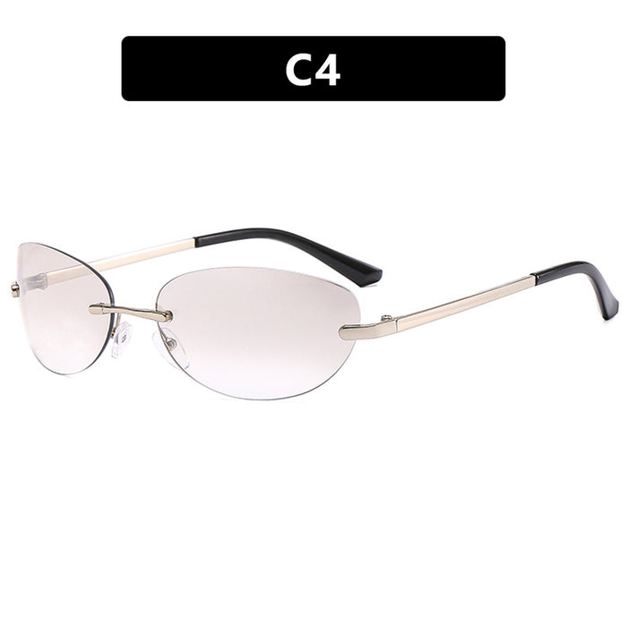 Wholesale Retro frameless oval sunglasses metal sunglasses sunglasses sunglasses sunglasses sunglasses