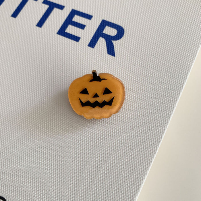 Wholesale  Fun Small Clip Funny Ghost Pumpkin Black Bat Personalized Acrylic Hair Clip Hair Accessory