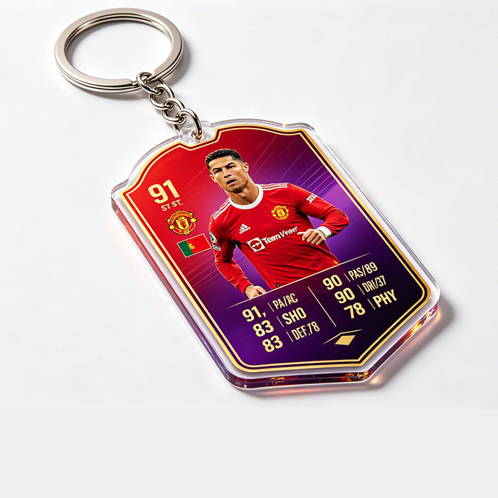 Wholesale 2pcs World Cup Shield Shape Football Star Acrylic Keychain