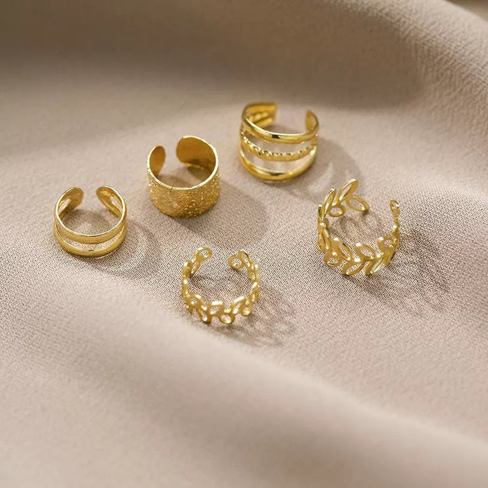 Wholesale Retro C-shaped earring 5-piece set without ear holes, ear bone clip, personalized ear clip, temperament earring accessory