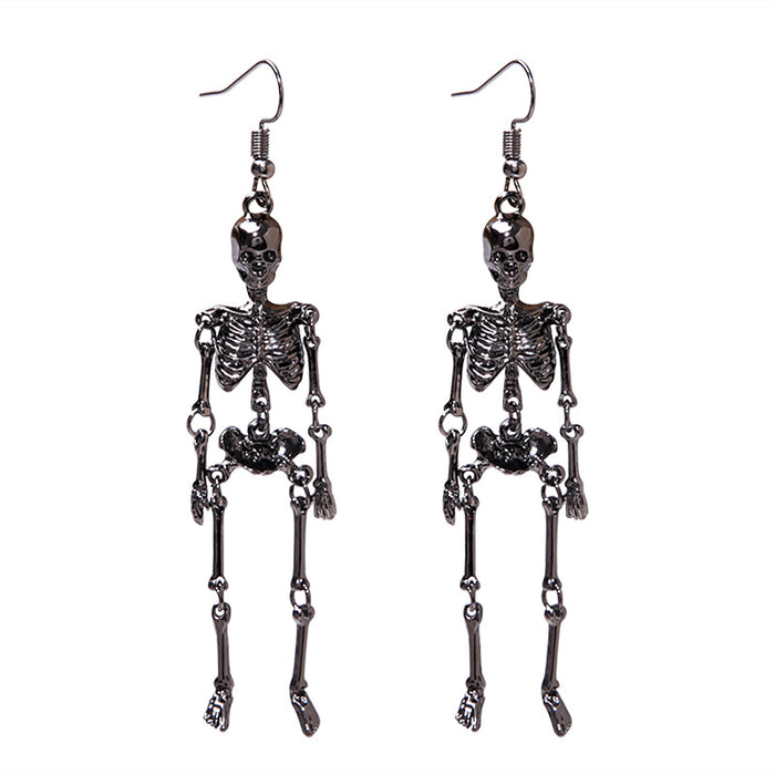 Wholesale Halloween Series Skull Frame Ghost Pumpkin Spider Bat Zinc Alloy Earrings JDC-ES-BinL007