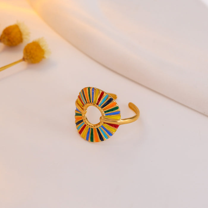 Wholesale Stainless Steel Open Circle Colored Drip Oil Ring