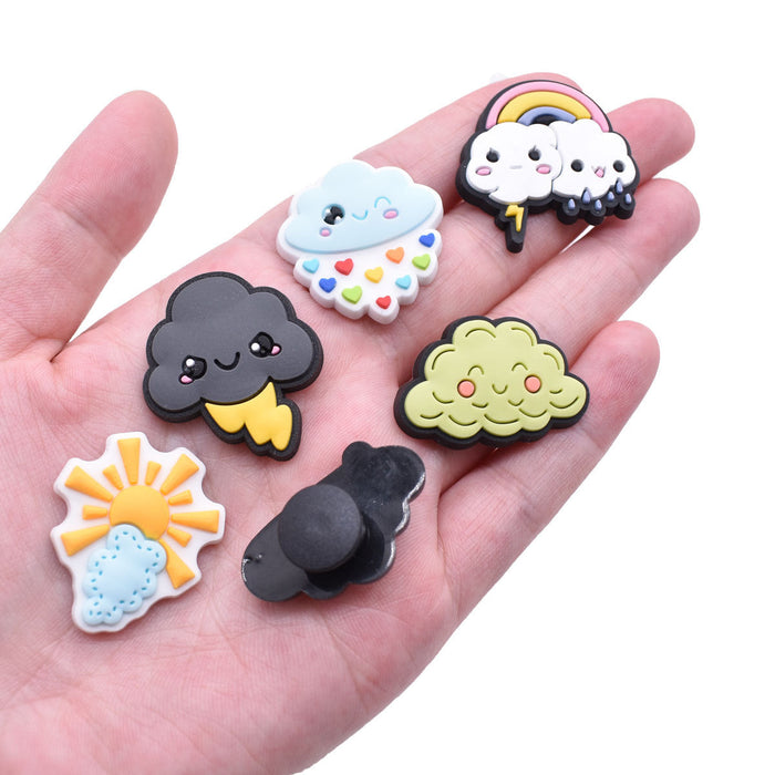 Wholesale 100pcs PVC Cartoon Weather Expression DIY Shoe Buckle JDC-SC-RYY015