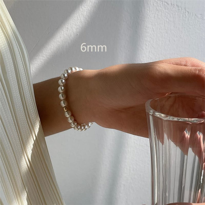 Wholesale Pearl Bracelet Round Bead Elastic Rope Bracelet for Women