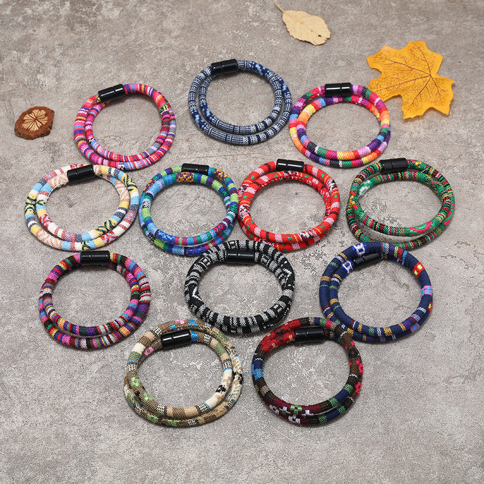 Wholesale Ethnic Style Men and Women Bracelet Colorful Fabric JDC-BT-XH028