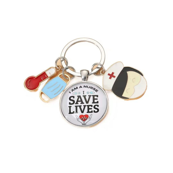 Wholesale Asian Nurses Day Doctor Time Gemstone Alloy Keychain JDC-KC-HuiWen002