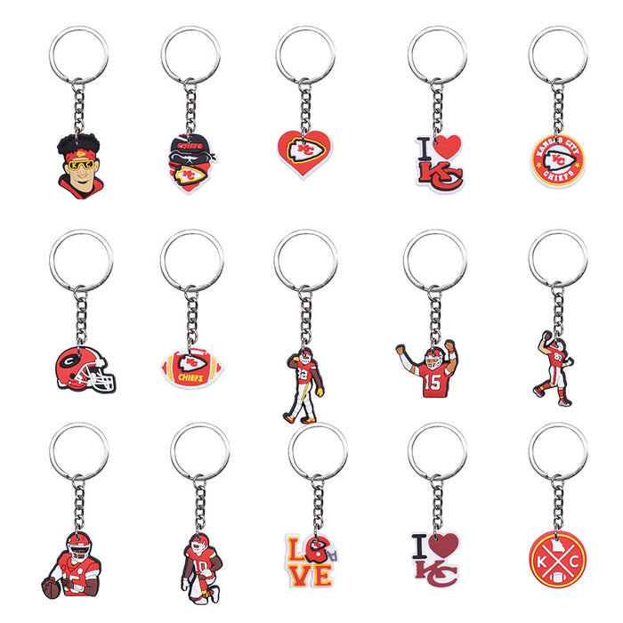 Wholesale of 10PCS Rugby PVC Keychains JDC-KC-SuWen001