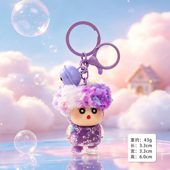 Wholesale Flocking Cartoon Keychain Cute Design Bag Charm Christmas Accessory MOQ≥3