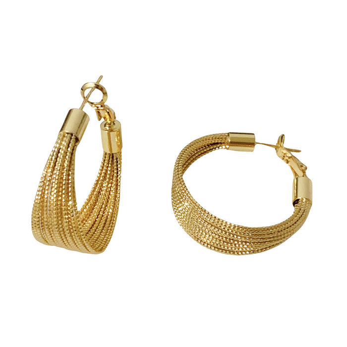 Wholesale Geometric multi-layer circle ear buckle, simple and fashionable, versatile earrings, niche design, high-end earrings