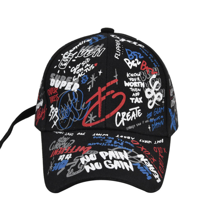 Wholesale printing baseball cap three-dimensional graffiti cap mesh baseball cap sun hat lovers hat