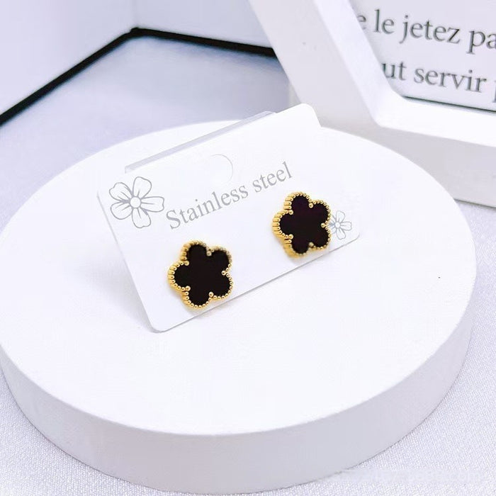Wholesale Stainless steel clover necklace bracelet earrings