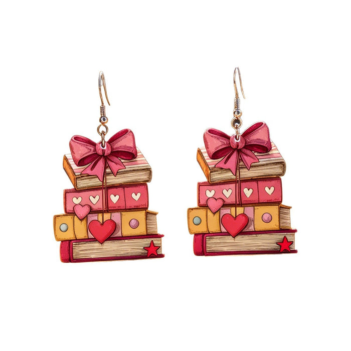 Wholesale Acrylic Book Bow Earrings Trendy Fashion Accessory MOQ≥2