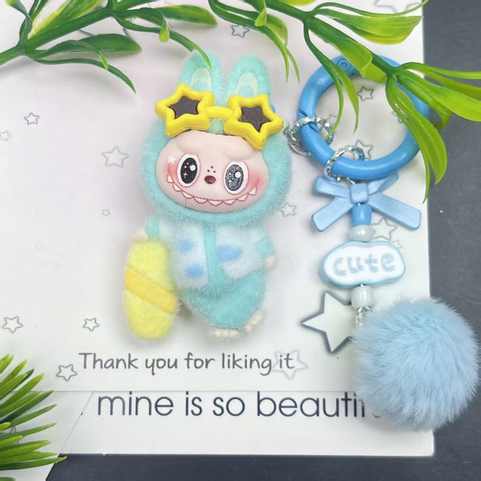Wholesale flocked cute doll keychain pendant