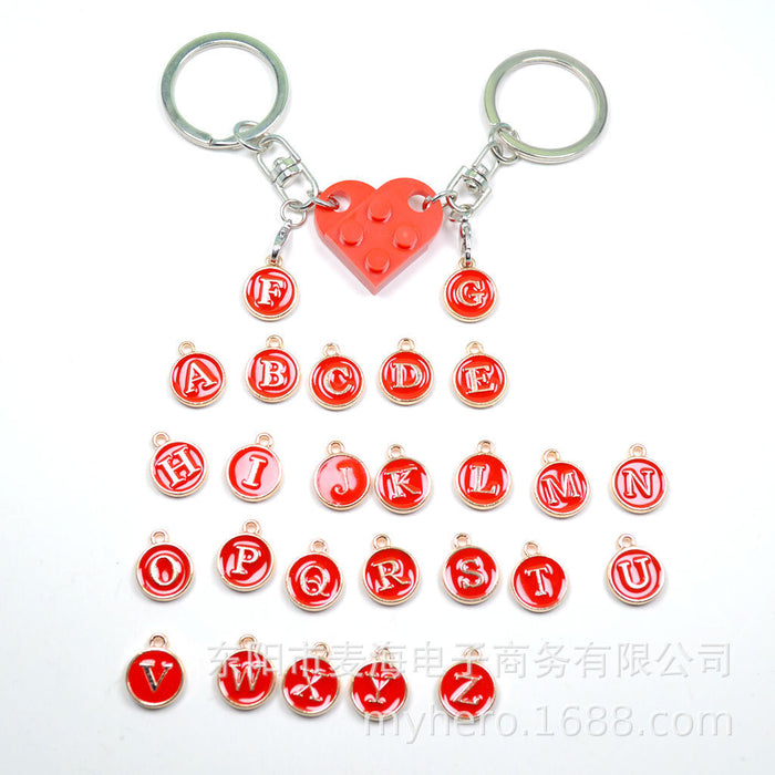 Wholesale Alloy Letter Pendant 2 in 1 Detachable Love Building Block Keychain JDC-KC-Maih003