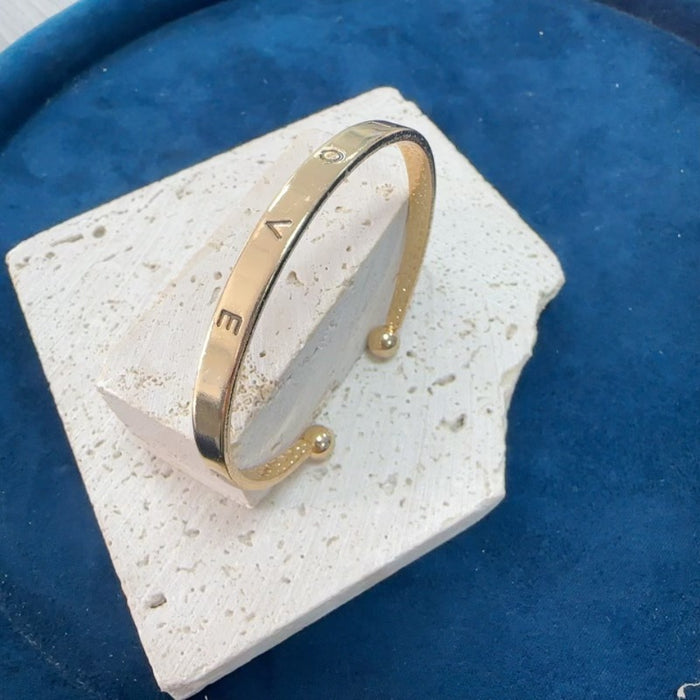 Wholesale C-shaped Minimalist Love Bracelet Women's Metal Versatile English Letter Personalized Bracelet Jewelry