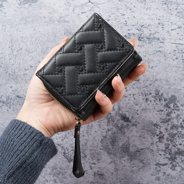 Wholesale Love Embroidery PU Leather Short Wallet Women' s Trendy Fashion Accessory