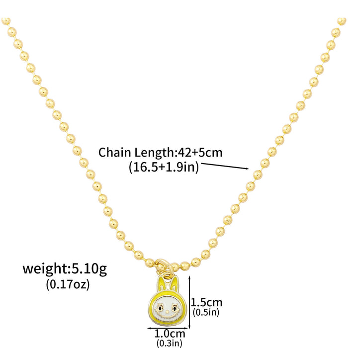 Wholesale Necklace Earrings  Cartoon Cute Metal Enamel Set Pendant Ear Pin Holiday Gift