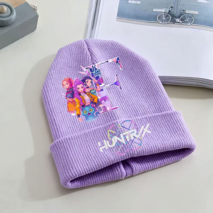 Wholesale KPOP Knitted Cartoon Letter Print Hat