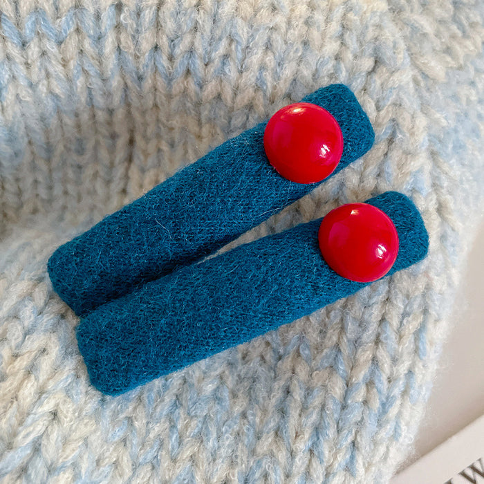 Wholesale Simple and high-end blue retro one word clip with edge clip, bangs, hair accessories clip