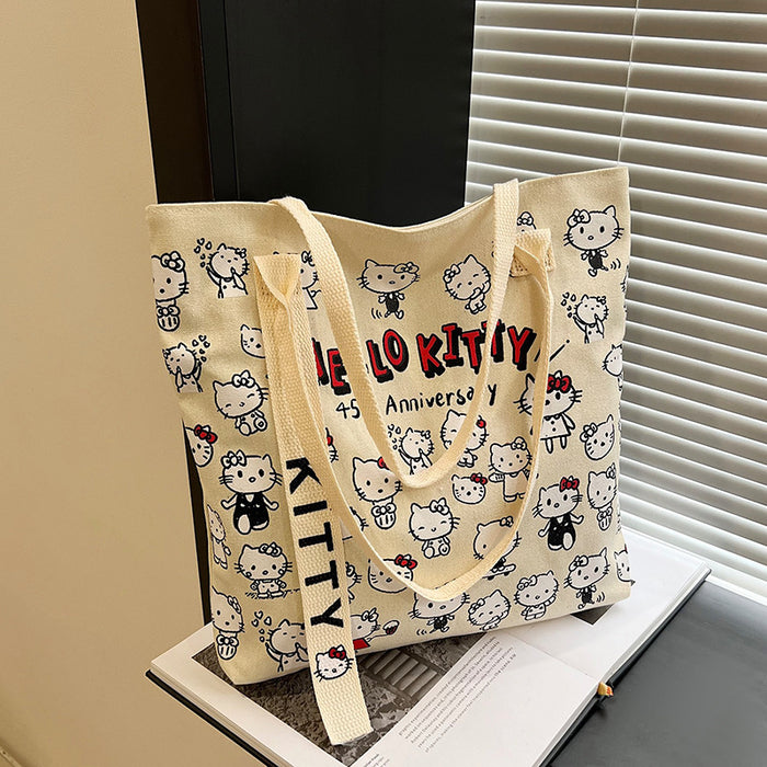 Wholesale Cartoon Canvas Bag Fashion Bag Handbag Cute Work Clothing Versatile Shoulder Tote Large Capacity