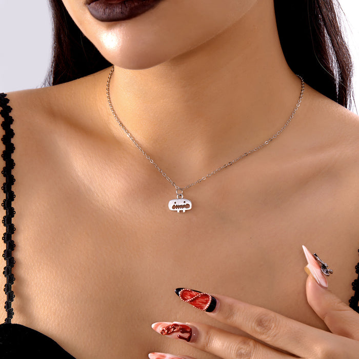 Wholesale  bleeding heart necklace and earrings set all-match ghost  jewelry