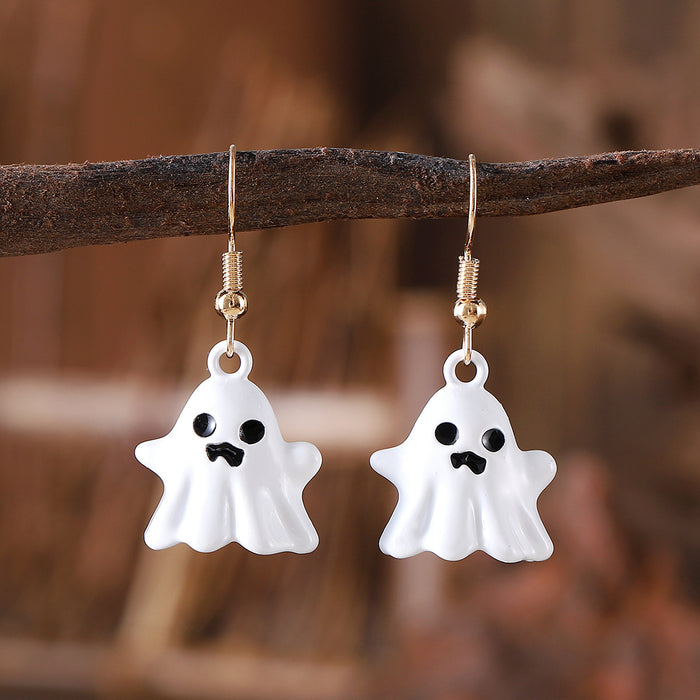 Wholesale  Gothic Ghost Stereo Metal Pendant Earrings for Women  Party Earrings Gifts