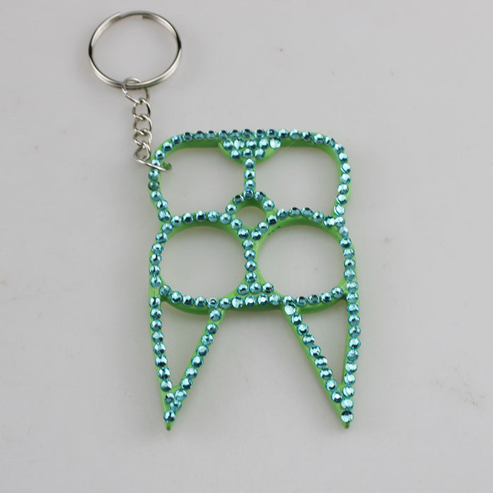 Wholesale Black Alloy Rhinestone Self Defense Keychain For Everyday Carry Gift