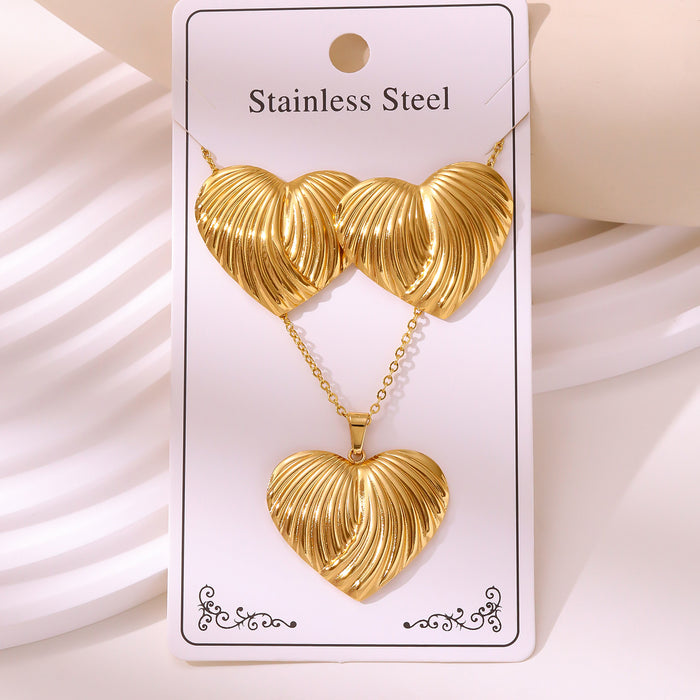 Wholesale RetroEarrings Necklace Stainless Steel Gold-Plated Jewelry