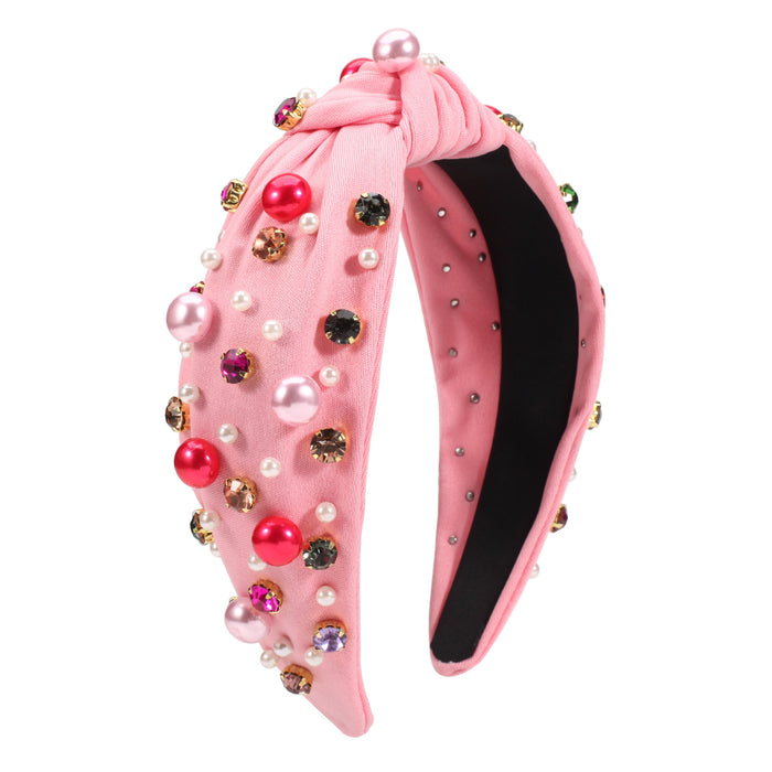 Wholesale New Style Rhinestone Pearl Valentine's Day Headband JDC-HD-Xiny008