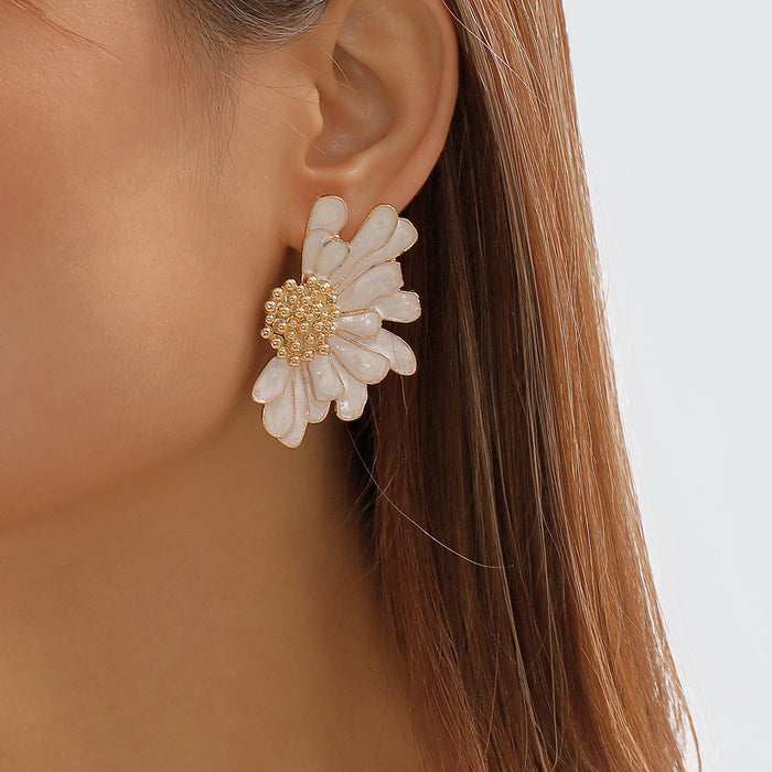 Wholesale Alloy Flower Earrings JDC-ES-QianDi022