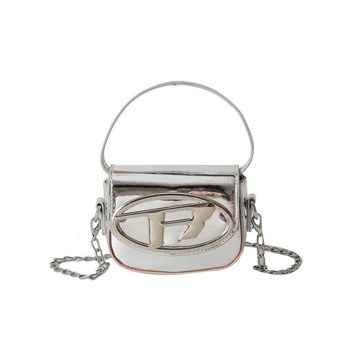 Wholesale New children's bag with glossy patent leather mini saddle bag, stylish women's chain crossbody bag, red envelope at the mouth