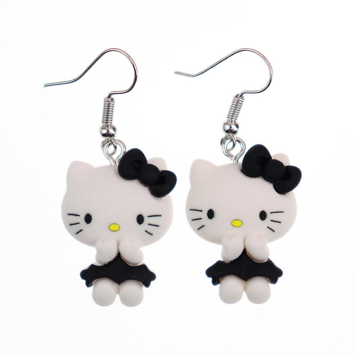 Wholesale Earrings Resin Fun Cute Cartoon Animal Cat Duck (S) JDC-ES-niqing015