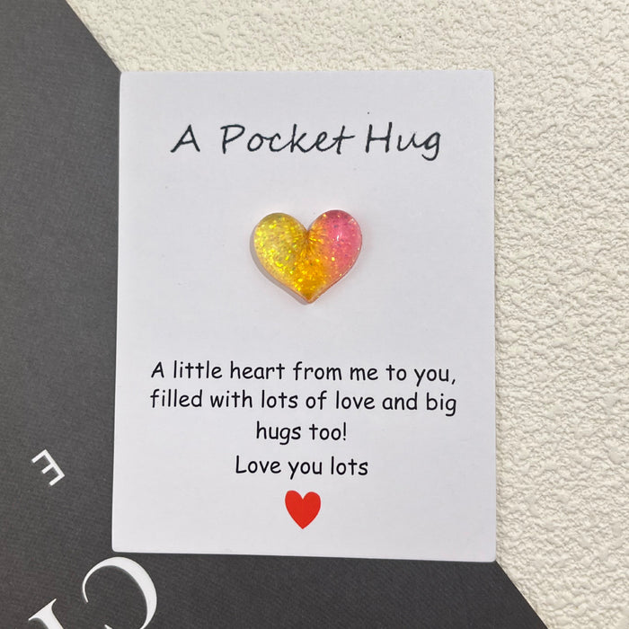 Wholesale gradient heart-shaped resin Decorations greeting card