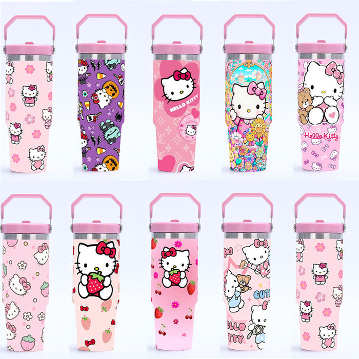 Wholesale Tumbler 30oz Cute Cartoon Stainless Steel Vacuum Travel Portable Ice Bullies Cup