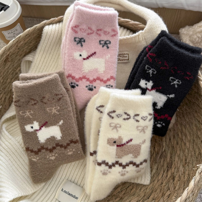 Wholesale Socks for children, thick and warm cartoon dog plush sleeping socks