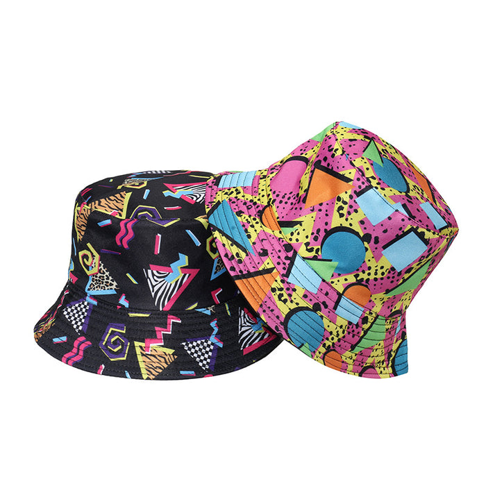 Wholesale Vintage Geometric Rhombus Leopard Bucket Hat JDC-FH-Yuanb027