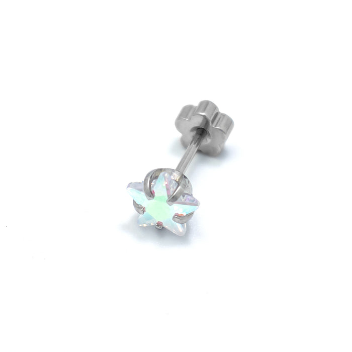 Wholesale Zircon Titanium Steel Cartilage Earrings Flower shaped Heart shaped Star shaped Earrings Set