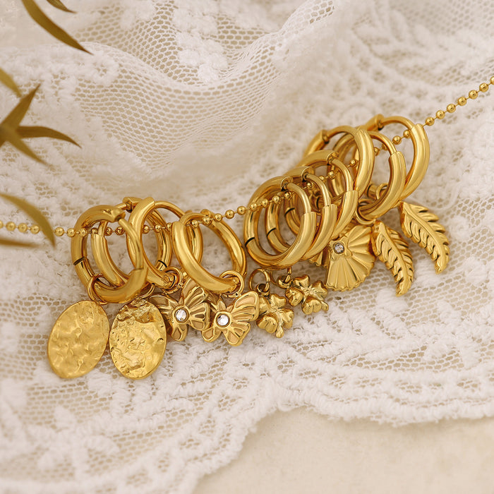 Wholesale Geometric Ear Buckle Fan-shaped Butterfly Diamond Ring Earrings Women's Earrings